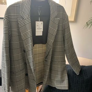 Zara Oversized Check Blazer